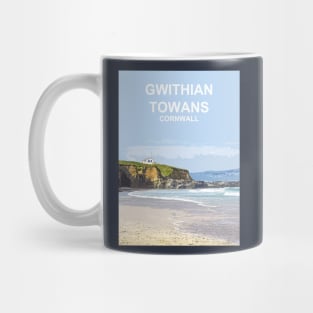 Gwithian Cornwall. Hayle Godrevy. Cornish gift. Travel poster Mug